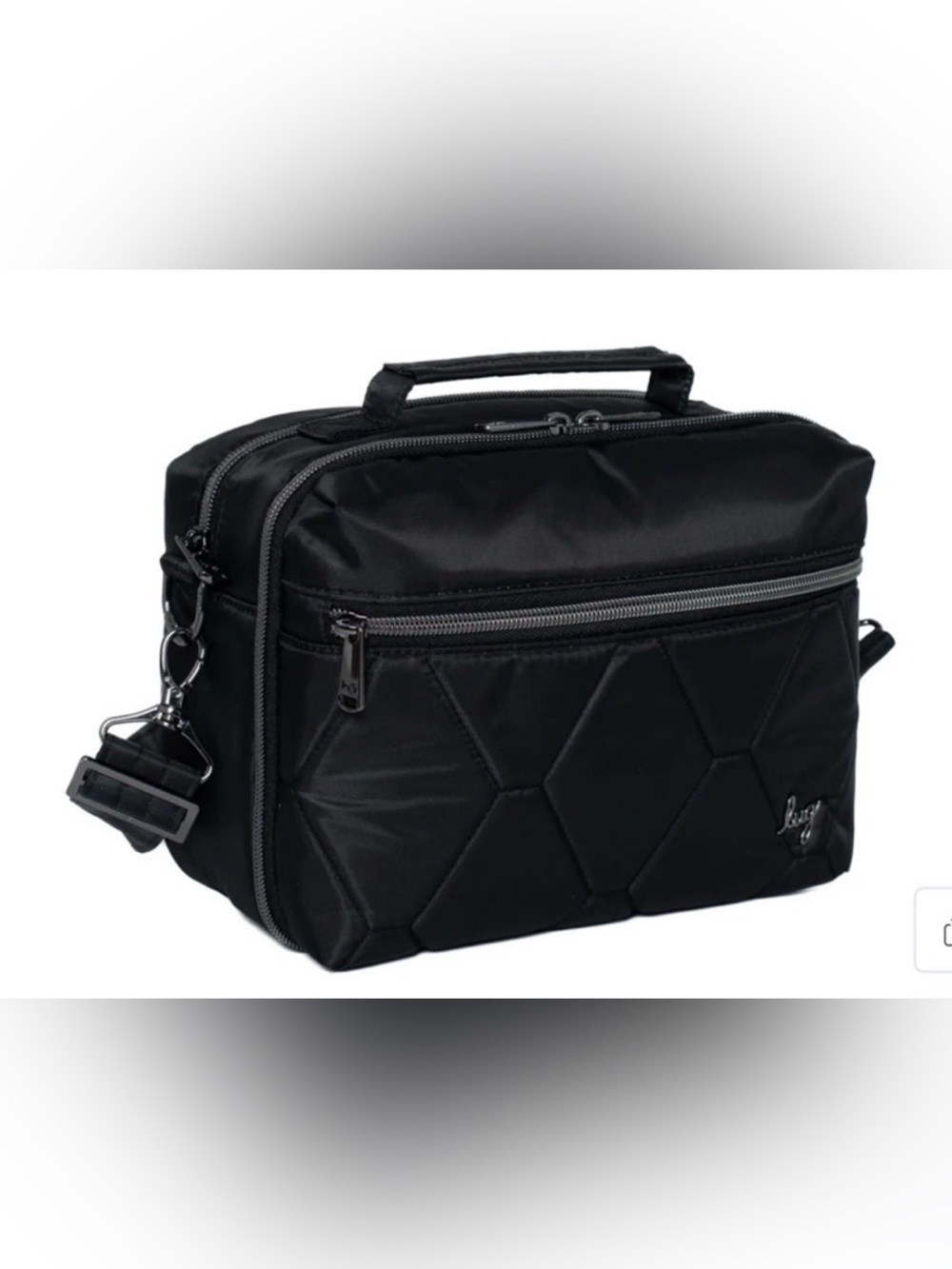 LUG Bebop Black Quilted Crossbody Travel Bag Purse RFID NEW